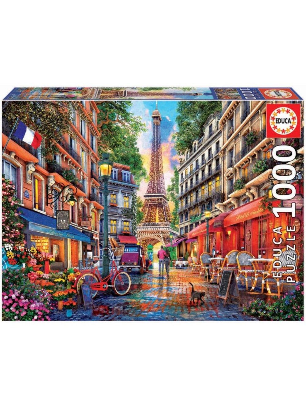 1000 Piece Paris Jigsaw Puzzle with Glue - Scenic Artwork, 26.8” x 18.9”, Ages